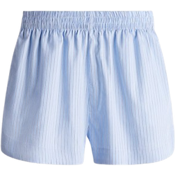 H&M Poplin Shorts - Light Blue/Striped