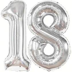 Shein 2pcs 40-Inch Giant Silver Foil Number