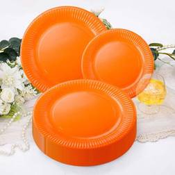 Shein 20pcs 9-Inch Disposable Orange Plates