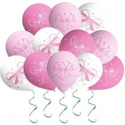 Shein 12 Inch Pink Bow Party Balloons
