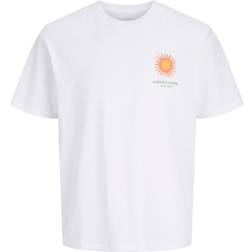 Jack & Jones Vit T-Shirt Saint Tropez Soltryck Baktill Vit