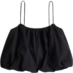 H&M Bubble Hem Strappy Top - Black