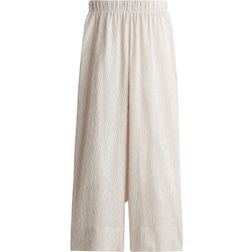 H&M Wide Leg Pants - White/Brown