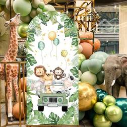 Shein Jungle Animal Arch Backdrop With Elastic Band
