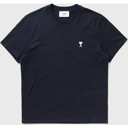 Ami Paris Navy Cotton de Coeur T-shirt - Night Blue