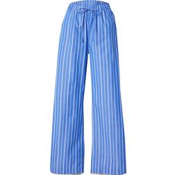 Gina Tricot Co-Ord Cotton Poplin Relaxed Fit Trousers - Blue Stripe
