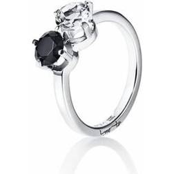 Efva Attling The Storm & I Ring Silver Crystal Quartz/Onyx 18.50