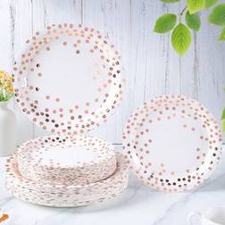 Shein 7 9 Inch White Base Rose Gold Polka Dots