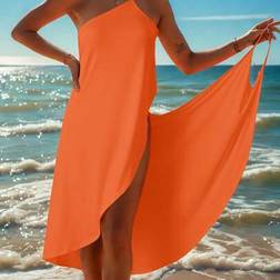 Shein New Solid Color Women Swimsuit Cover Up Spaghetti Strap - Mesh