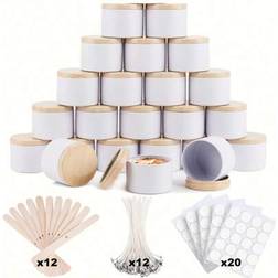 Shein 56pcs White Matte Candle Tins Set