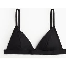 H&M Wattiertes Triangel Bikinitop Damen - Schwarz