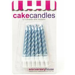 Anniversary House Tårtljus Skruvar Ljusblå 12-pack