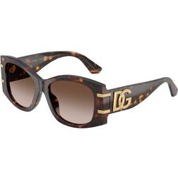 Dolce & Gabbana DG4501 502 13 Acetat Skildpadde Solbriller Shiny Dark Tortoise