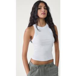 Stradivarius Ribbed Vest Top - White