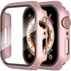 Diruite Protective Cover with Screen Protector for Apple Watch 6/5/4/SE 44mm 2-Pack Rose Gold