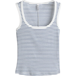 H&M Ribbed Tank Top - Blue/Striped