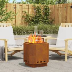 vidaXL Smokeless Fire Pit 48x48x51 cm Weathering Steel