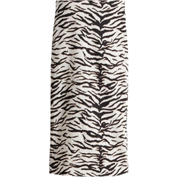 H&M Pencil Skirt - Cream/Zebra Print