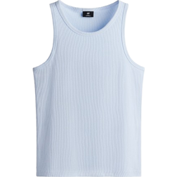 H&M Slim Fit Ribbed Tank Top - Light Blue