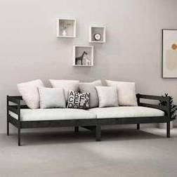 vidaXL Solid Pine Wood Honey Black Sofa 204cm 3 Seater