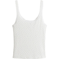 H&M Lace-Trimmed Vest Top - White/Floral