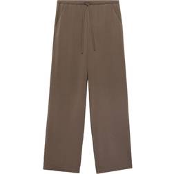 Mango Polyamide Straight Leg Tie Waist Trouser - Brown
