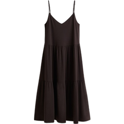 H&M Tiered Strappy Dress - Dark Brown
