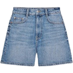 Zara Mom Fit High Waist Shorts - Mid Blue