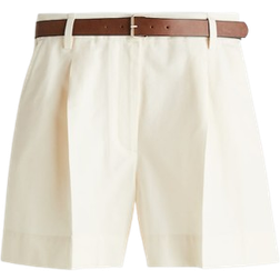 H&M Belted Twill Shorts - White