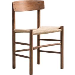 Fredericia Furniture J39 Mogensen Lacquered Walnut/Natural Braided Köksstol 77cm