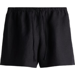 H&M Linen Drawstring Shorts - Black