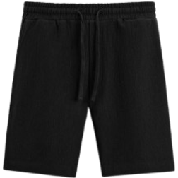 Zara Textured Jogger Bermuda Shorts - Black