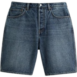 Zara Straight Leg Denim Bermuda Shorts - Blue