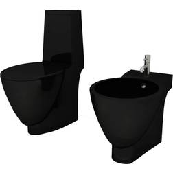 vidaXL WC-istuin ja bidee musta