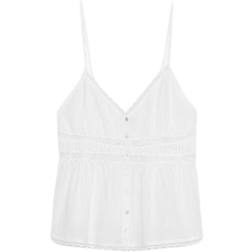 Zara Lace Trimmed Chiffion Top - White