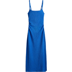 H&M Textured Jersey Midi Dress - Blue