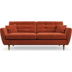 Dunelm Anders Luxury Velvet Orange Umber Sofa 204cm 3 Seater
