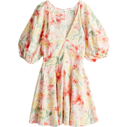 H&M Flared Skirt Dress - Pink/Floral