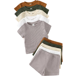 Shein 5pcs Toddler Boys Outfits Set - Top Colors