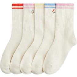 H&M Socks 5-pack - Cream/Flower (1266522004)