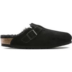 Birkenstock Boston Shearling Suede Leather - Black