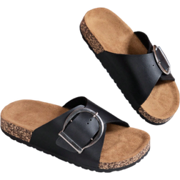 Shein Women's flat sandals with thick non-slip sole, waterproof, orthopedic, with round metal closure