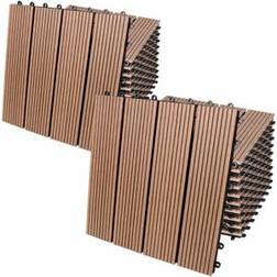 Deuba Composite Decking Tiles 22Pcs Terracotta 30x30cm