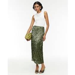 River Island Ri Studio Green Sequin Column Midi Skirt