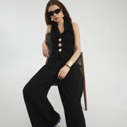 River Island Womens Black Sleeveless Button Detail Waistcoat