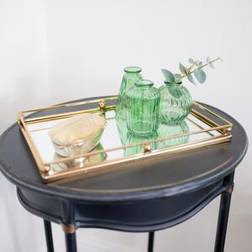 Melody Maison Gold Rectangle Mirrored Material Serving Tray