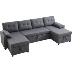 VEVOR U-Formet Sovesofa 6-Personers Dobbelt Chaiselong Grå Sofa