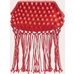 PrettyLittleThing Beaded Weave Clutch Bag - Bright Red