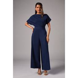 Coast Pleat Off The Shoulder Jumpsuit - Navy