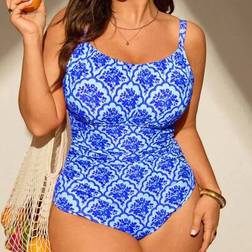 Shein Plus Size Casual Floral Print Adjustable Shoulder Strap - For Summer